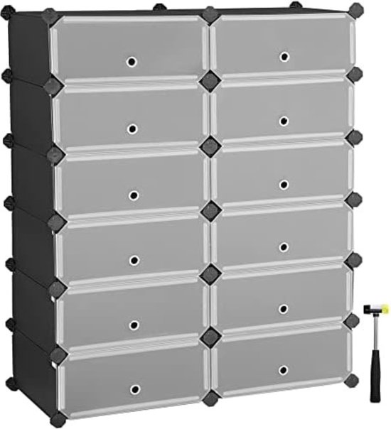 Gratyfied - Schoenenkastje - Schoenenkasten met deur - Halkastje - Halkasten met deuren - ‎83 x 105 x 31 cm - 7,9 kilogram - Zwart