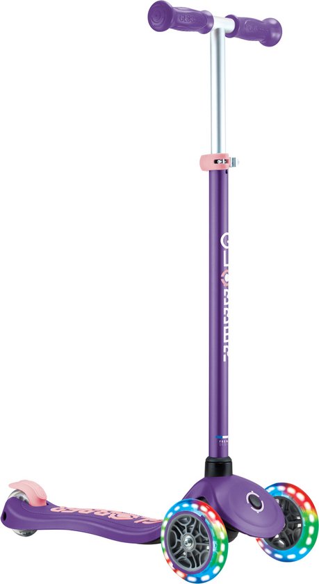 Globber - Primo Lights – step met 3 wielen voor kinderen van 3 tot 7 jaar, pastelblauw