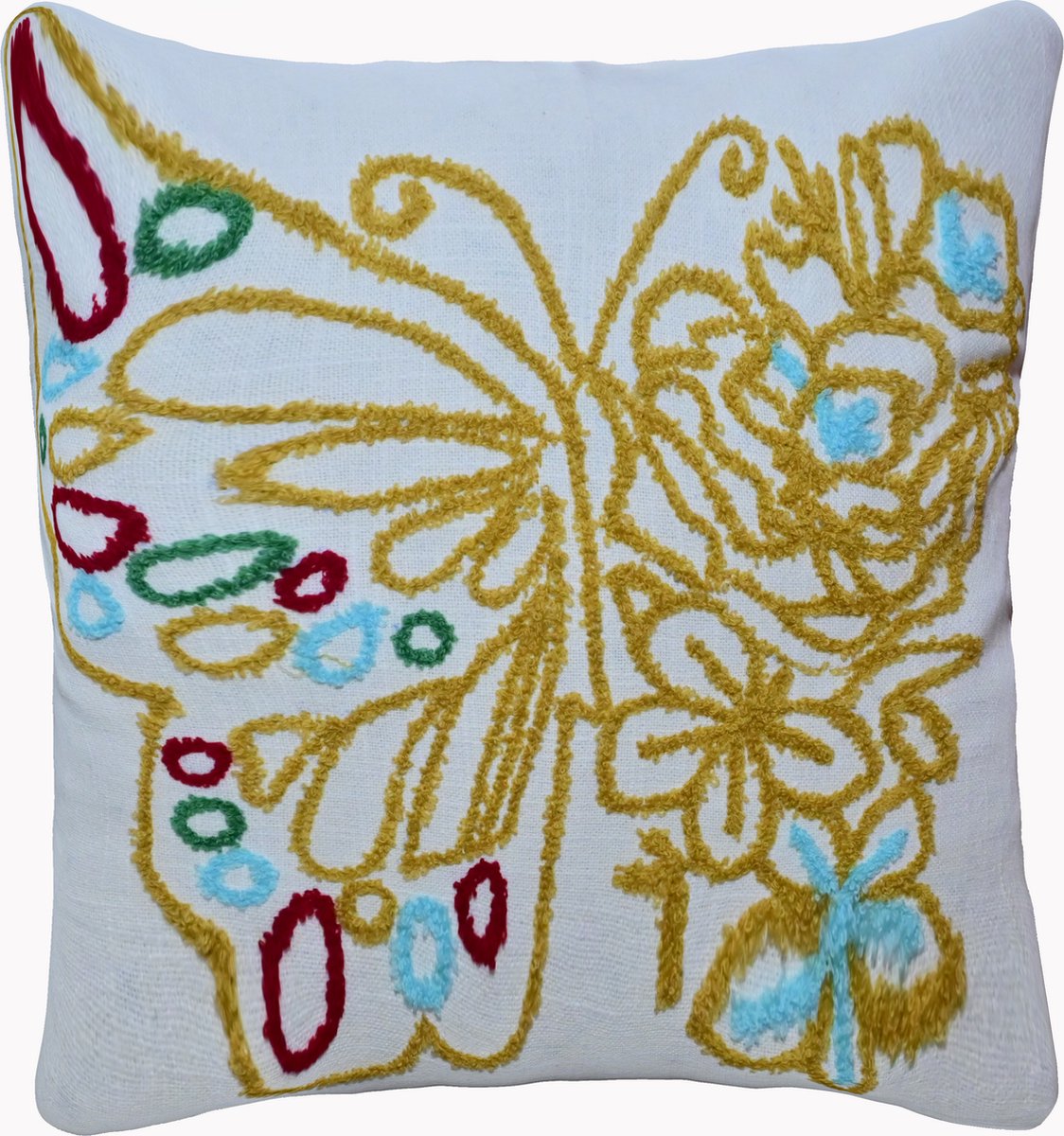 Urbane Hide Kussens woonkamer | kussenhoes 45x45 cm | kussensloop | sierkussens | cushion cover | katoen | aari embroidery Blauw
