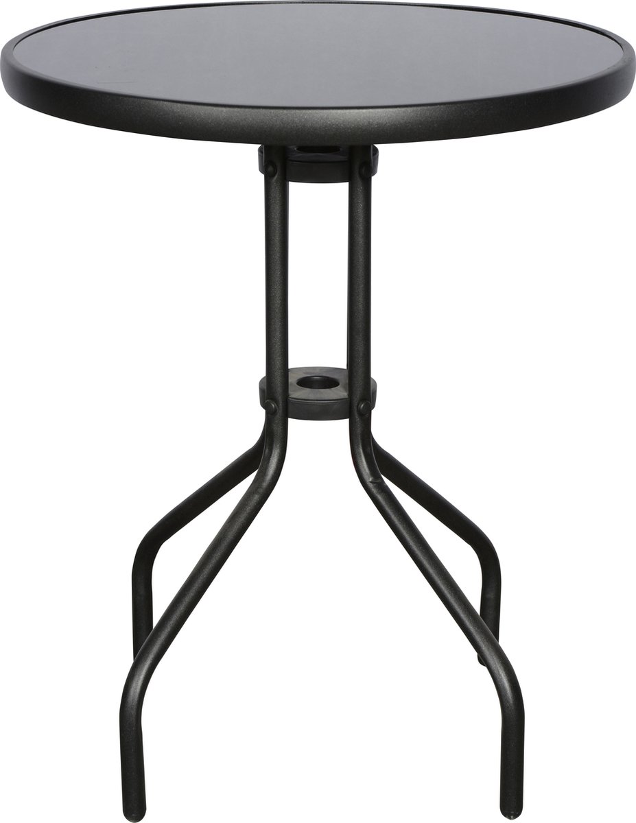 Aske terrasmeubel terrastafel, Ø60 cm zwart/zwart.