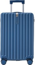 Merax Hartschalen-Koffer, Rollkoffer, Reisekoffer, Handgepäck 4 Rollen, ABS-Material, TSA Zollschloss,55*36*21, blau