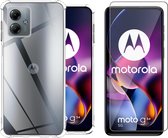 Hoesje geschikt voor Motorola Moto G54 - Screenprotector Glas - Shockproof Transparant