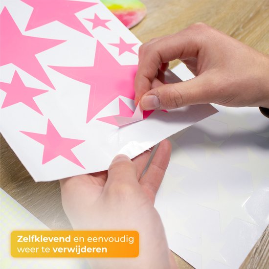 Nuvance - Glow in the Dark Sterren en Maan - 444x - Muurstickers Slaapkamer en Kinderkamer - Stickers - Sterrenhemel - Multicolor