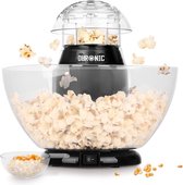 POP50 BK Popcornmachine – 1200 Watt Hetelucht Popcorn Maker – Gezonde Olie-vrije Popcorn – Gezond met Weinig Calorieën – Wordt geleverd met Maatbeker en geïntegreerde Serveerkom – Zwart