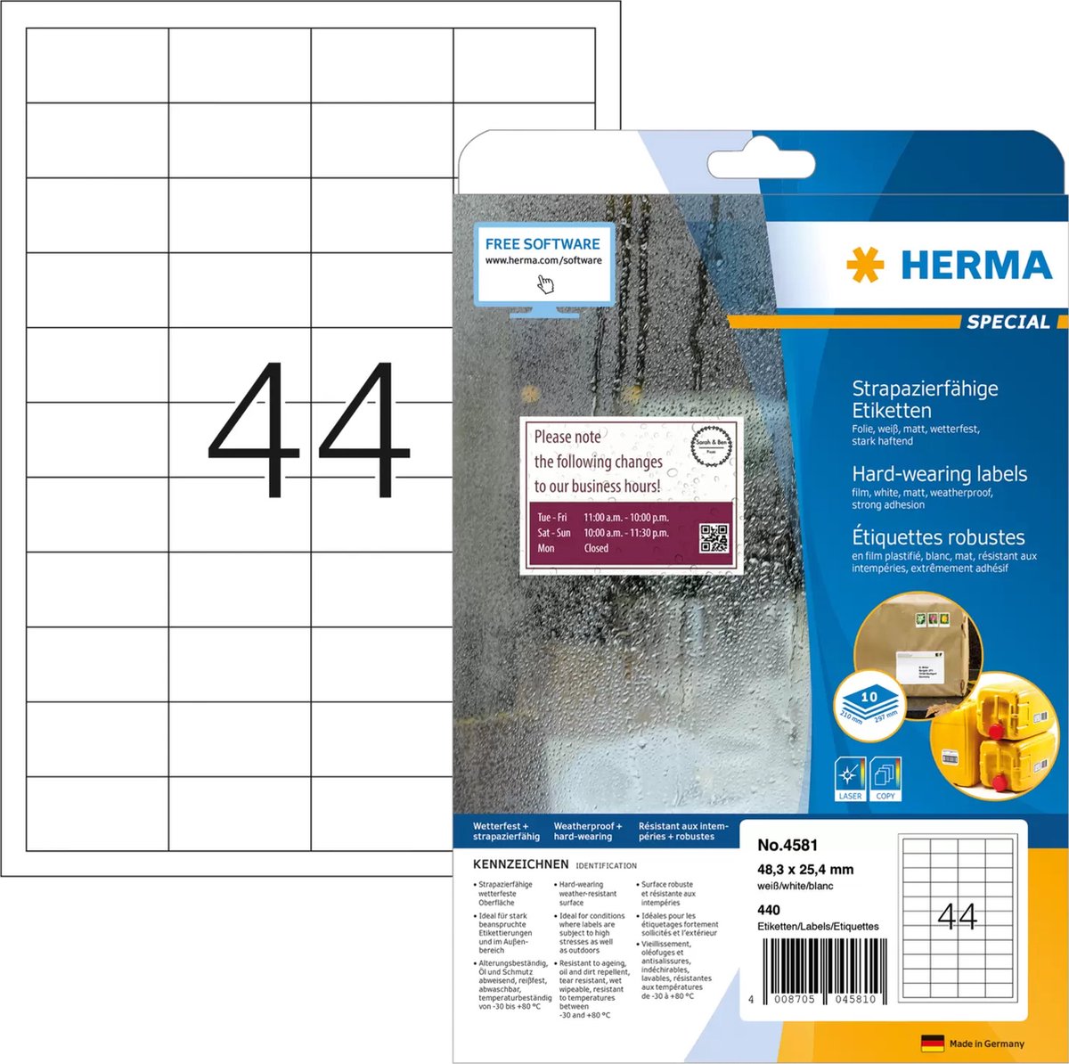 HERMA 4581 Wit Zelfklevend printerlabel printeretiket