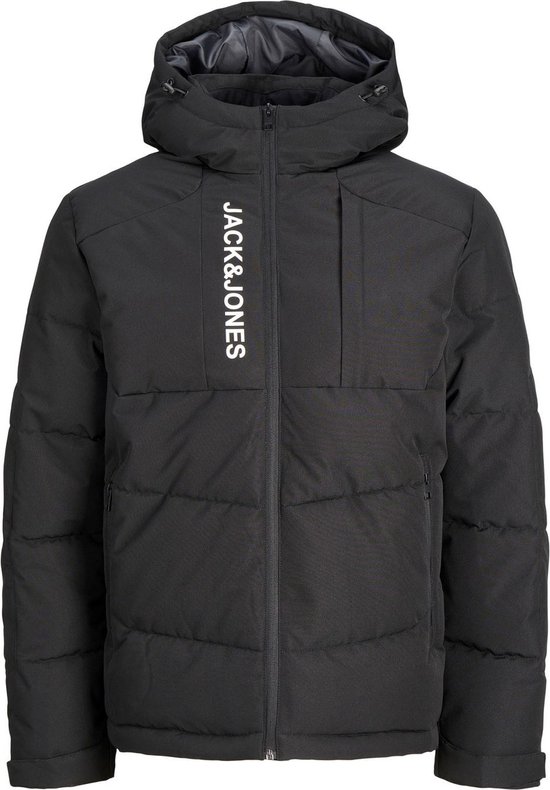 Jack & Jones - Heren Jas winter Otis Puffer Hood - Zwart - Maat S