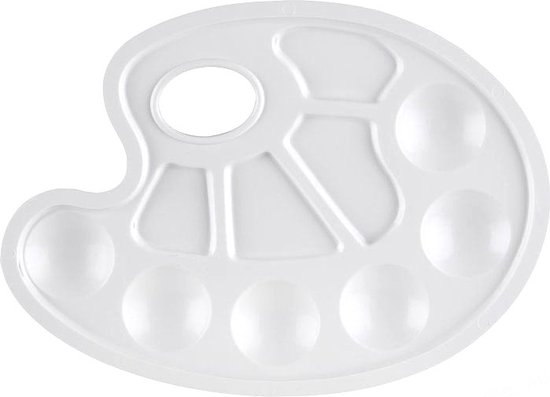Palette de peintre en plastique blanc