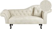 LATTES II - Chaise longue - Lichtbeige - Rechterzijde - Fluweel