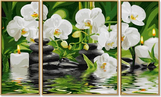 Schipper 609220397 Schilderen op nummer, citroenboompje - schilderijen voor volwassenen, inclusief penseel en acrylverf, 40 x 80 cm