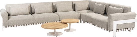 Paloma hoek loungeset 6 delig wit aluminium 4 Seasons Outdoor