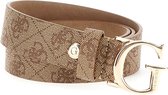 Guess Emera Logo Adj. Pant Belt Dames Riem - Latte Logo - Maat S