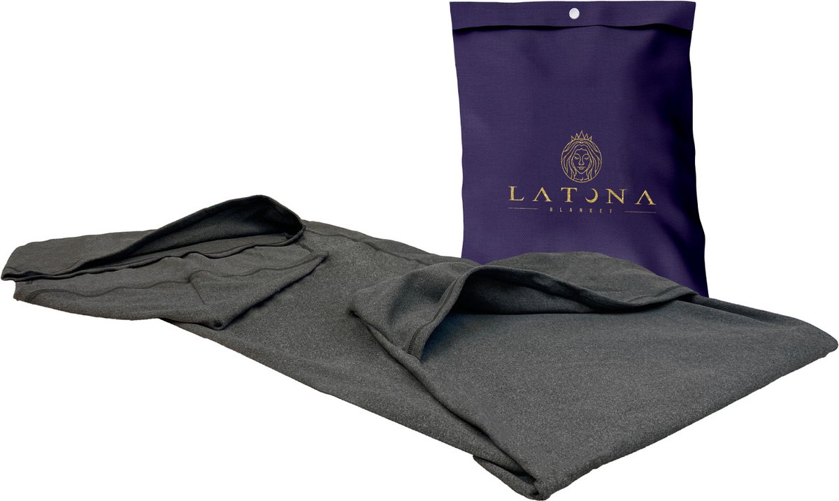 Latona Blanket® Compressie slaapzak - 140 x 40cm - Antraciet - Alternatief voor verzwaringsdeken