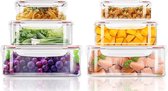 DiverseGoods kunstof luchtdichte voedselopslagcontainers - 6 stuks (3 containers en 3 deksels) kunstof voedselcontainers met deksels voor keuken en bijkeuken, lekvrij (blauw)