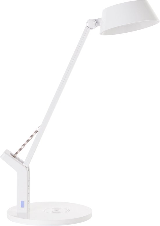Lampe brillante, lampe de table Kaila LED avec station de charge à induction blanche, 1x LED intégrée, 8W LED intégrée, (710lm, 3100-6100K), recharge sans fil d'appareils mobiles