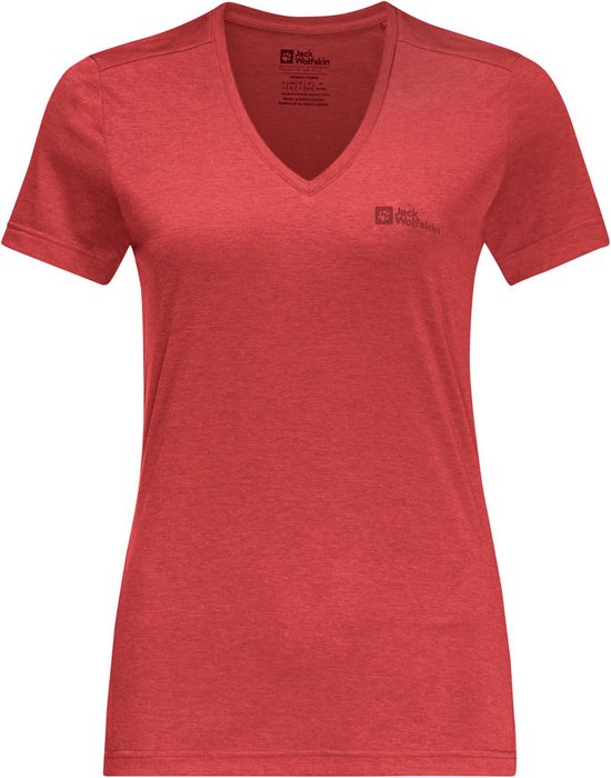 Jack Wolfskin CROSSTRAIL T WOMEN Dames Outdoorshirt - vibrant red - Maat XL