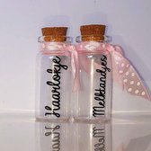 Little1gifts - Bewaar flesjes - Haarlok en melktandjes - Roze