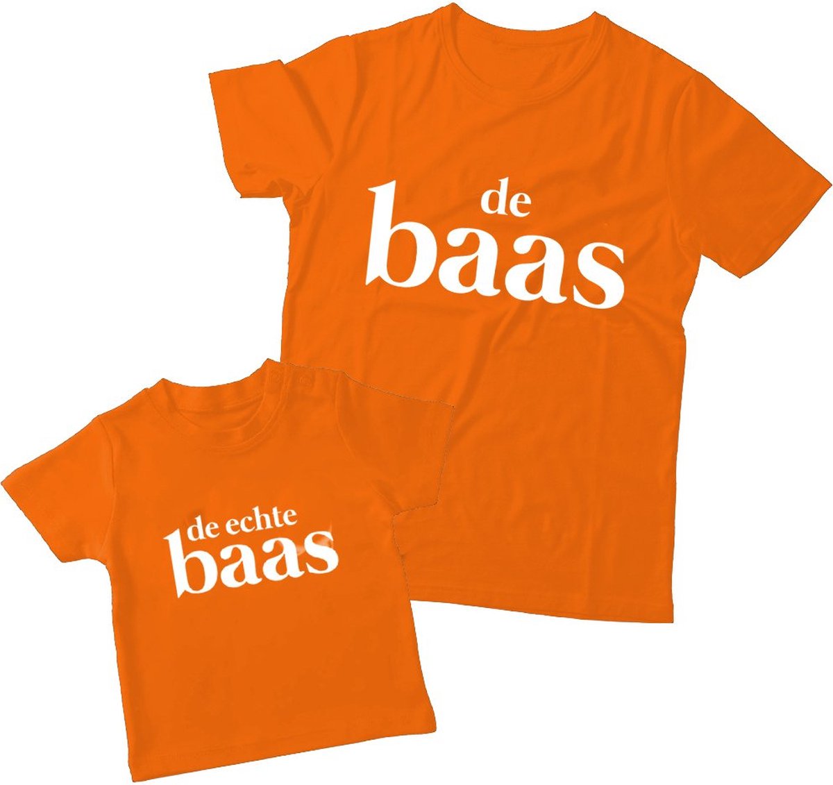 Goedkoopste Matching oranje shirts Vader & Kind De Echte Baas | Maat L 68 | shirts voor vader en kind | WK / EK, Koningsdag, Nederland