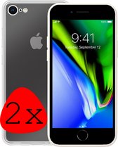 Hoes Geschikt voor iPhone 7 Hoesje Siliconen Back Cover Case - Hoesje Geschikt voor iPhone 7 Hoes Cover Hoesje - Transparant - 2 Stuks