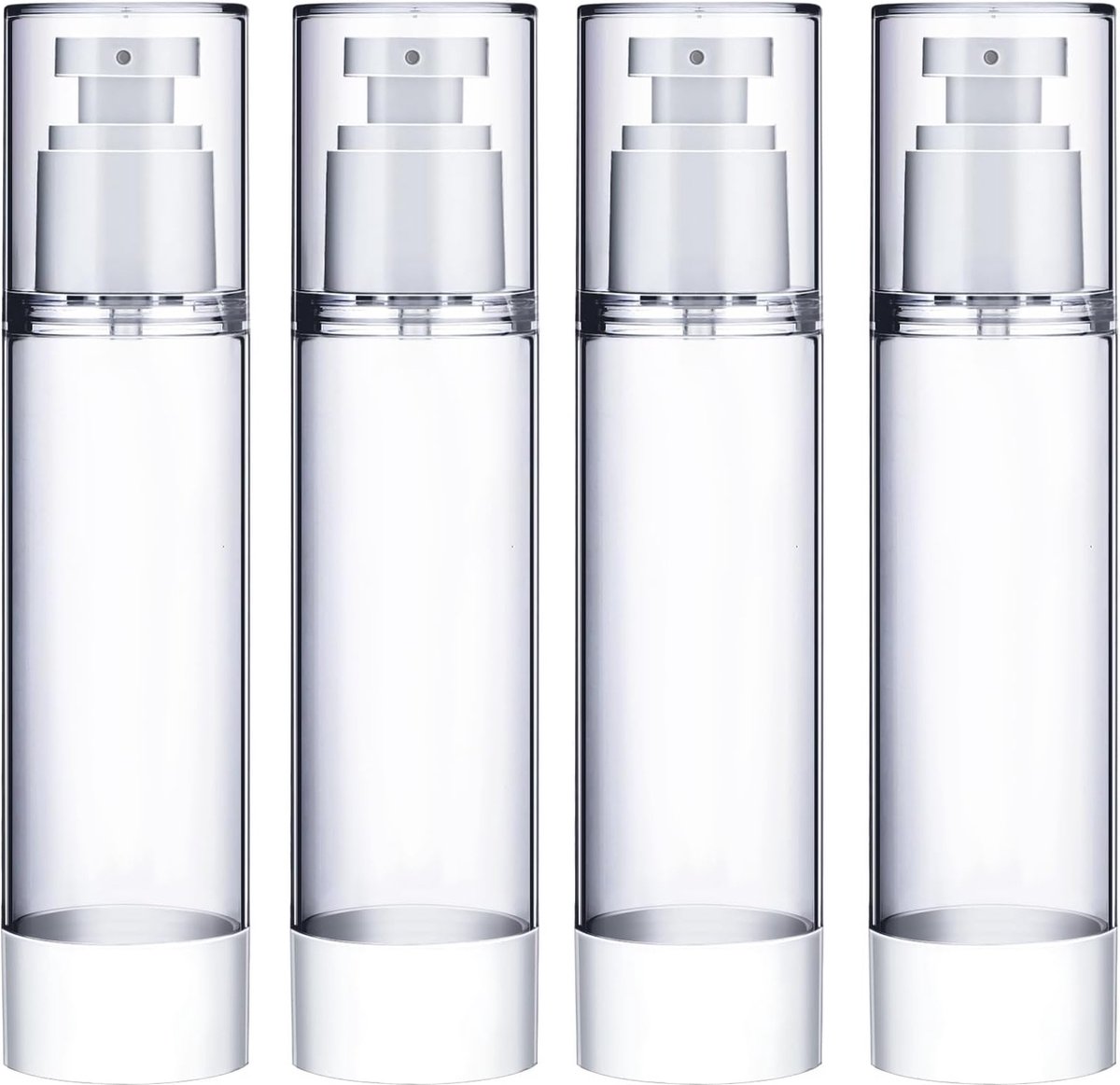 Goedkoopste 4 stuks 100 ml lege airless pompdispenser kunststof airless pompdispenser leeg crème reisflessen containers reizen set cosmetica voor reisset cosmetica, primer en lotions