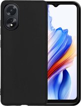 Coque Compatible avec OPPO A18 Coque Siliconen Case Cover - Coque Compatible avec OPPO A18 Case Cover Case - Zwart