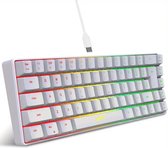 HXSJ Gamingtoetsenbord , 68 Toetsen, RGB-achtergrondverlichting, USB-C, Afneembare Kabel Voor Eenvoudige Opslag, Geschikt Voor Gaming, Kantoor En Thuisgebruik