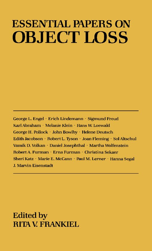 Essential Papers on Object Loss - cover