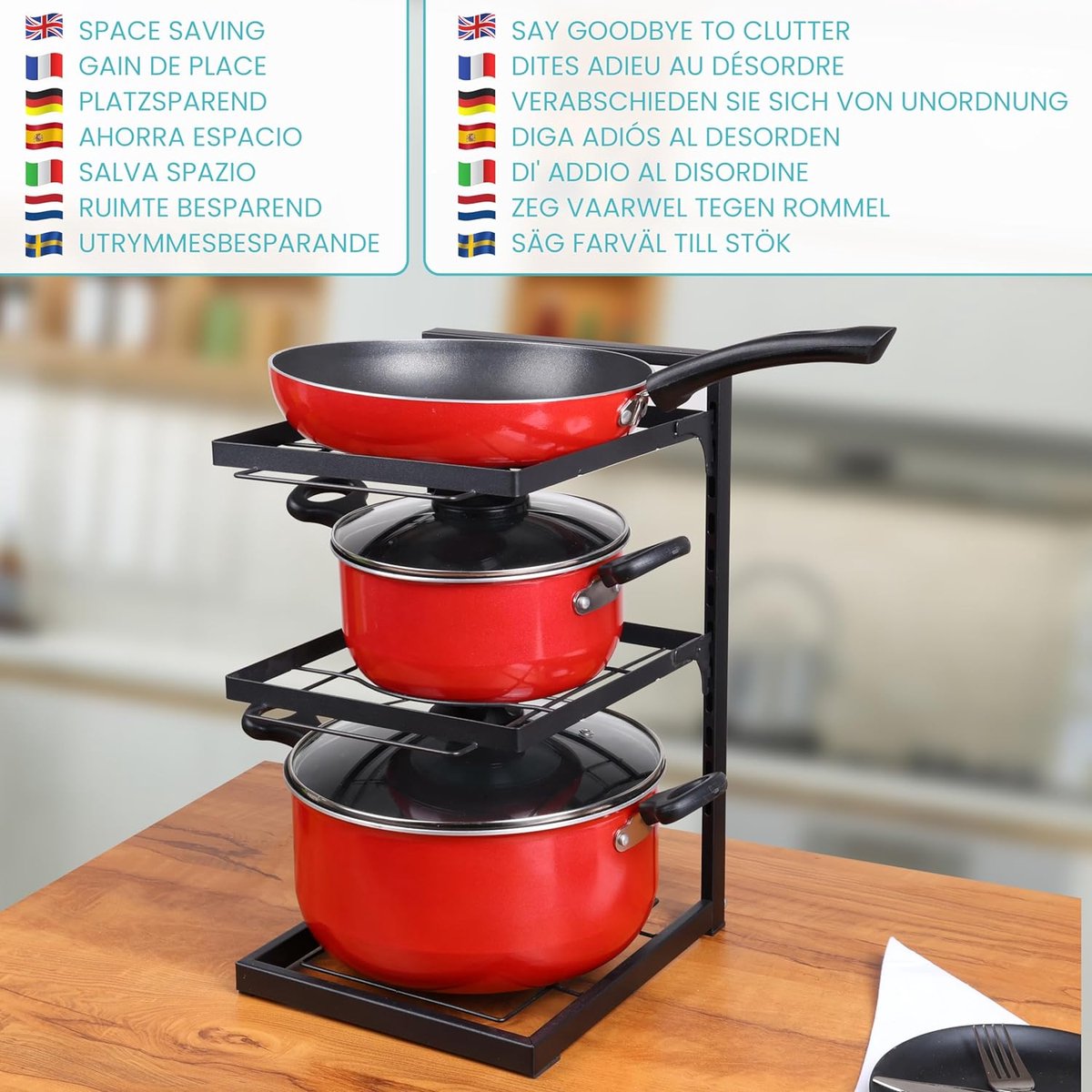 pannenrek - pannenplank / rack organizer \ Opbergrek