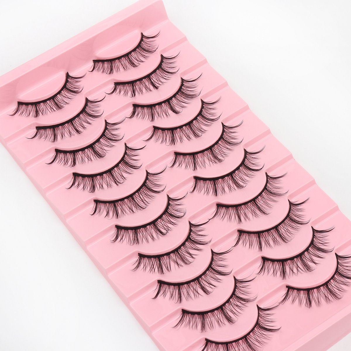10 paar Nepwimpers -Stijl met kriskras bevedering en krul -3D set valse wimpers driedimensionaal effect nieuwste mode 14 mm extra lang