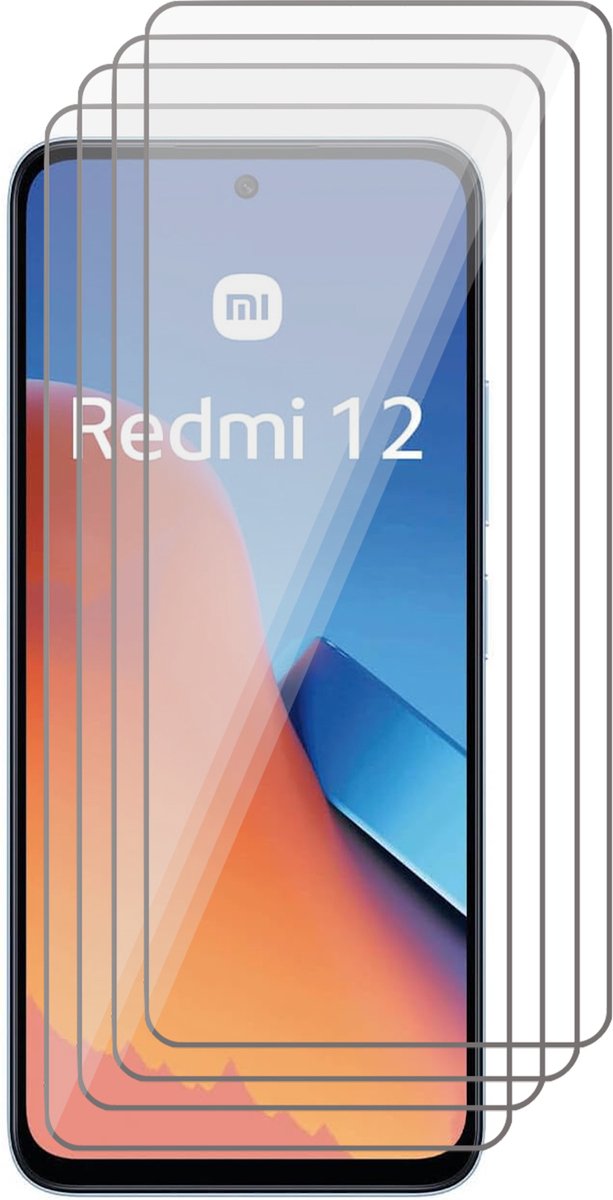 Screenprotector geschikt voor Xiaomi Redmi 12 - 4x Glas Screen Protector