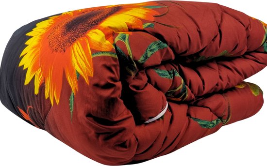 Beau Maison Bedrukt Dekbed - Dekbed Zonder Overtrek - Sunflower - 200 x 200 cm - Hoesloos - 2 in 1 dekbed - Wasbaar van Beau Maison — afbeelding 2