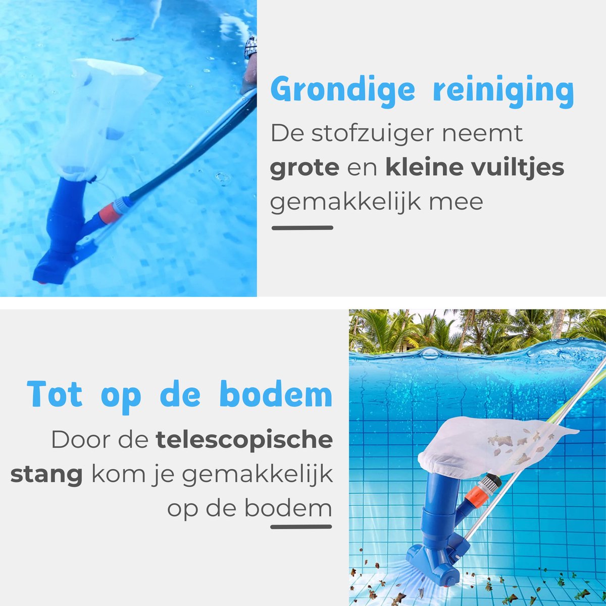 Summer Spark Zwembad stofzuiger - Zwembadonderhoud - Inclusief 5-delige steel (150cm) - Geschikt voor Intex & Bestway Zwembaden - Zwembad bodem reiniging - Zwembadstofzuiger - Bodemzuiger Zwembad - Zwembadreiniger - Jacuzzi onderhoud — afbeelding 5