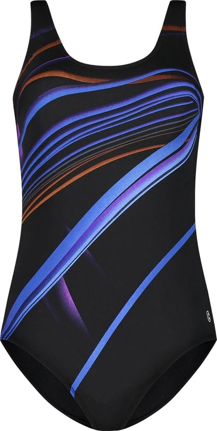 ten Cate dames badpak soft cup mix stripes zwart - 42