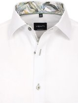 Wit Venti Overhemd Gebloemde Kent Boord Strijkvrij Modern - 3XL