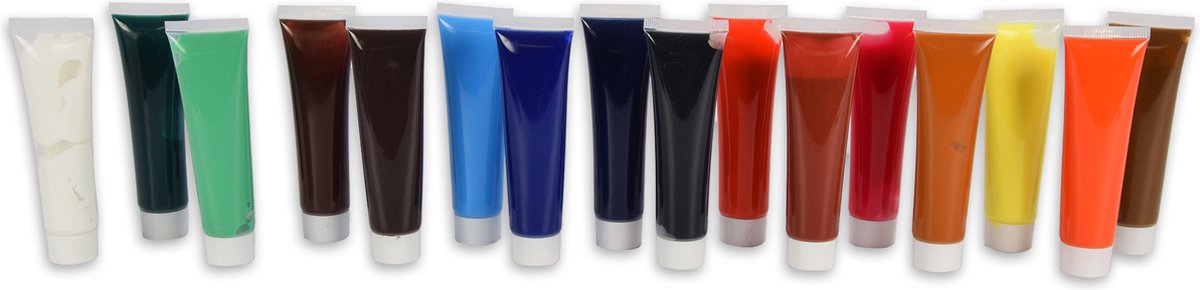 Discountershop Creatief Plezier: Acrylverf Set voor Hobby & Creatief Schilderen Knutselavonturen voor Kinderen Levendige Kleuren voor Speelse Kunstprojecten en Hobbyisten 36 ml elke Tube
