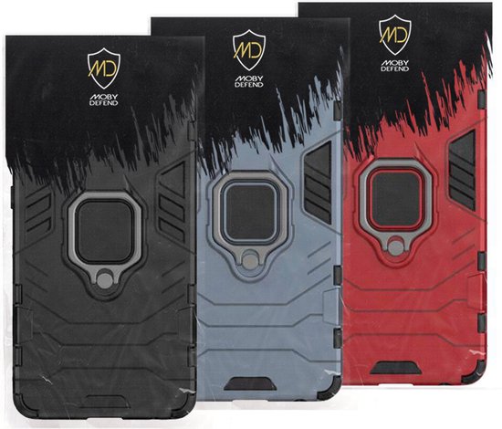 MobyDefend Hoesje - Geschikt voor Xiaomi Redmi Note 13 Pro 4G - Dubbelgelaagde Pantsercase Met Standaard - Zwart