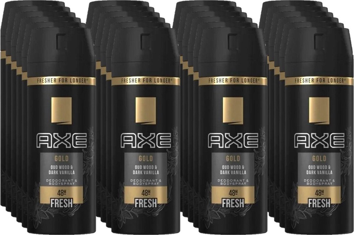 Goedkoopste Axe Deodorant Bodyspray Gold - Voordeelverpakking 24 x 150 ml