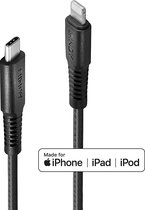 LINDY USB-kabel USB 2.0 Apple Lightning stekker, USB-C stekker 2.00 m Zwart 31287