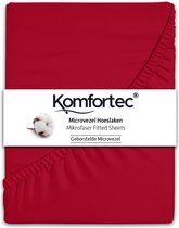Drap Hoeslaken Komfortec 120x200 cm - Hauteur matelas 30cm - Elastique tout autour - Rouge