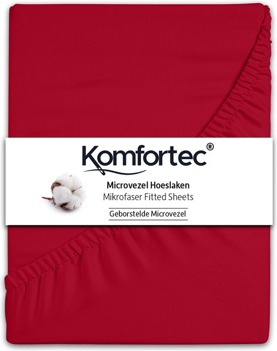 Komfortec Hoeslaken 140x200 cm - 30cm Matrashoogte - Rondom Elastiek - Rood