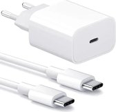 Vastiq Power® - USB-C Adapter Snellader + 2 meter USB-C kabel - Geschikt voor iPhone 15 Pro / Max / Plus / Apple iPad Pro / Air / Mini / 10e generatie - Samsung - Power adapter - Oppo - Inclusief USB-C naar USB-C 2 meter