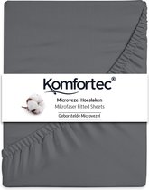 Komfortec Hoeslaken 200x200 cm - 30cm Matrashoogte - Rondom Elastiek - Antraciet
