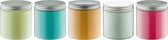 Scrubzout - 300 gram - set van 5 verschillende geuren - Aluminium Deksel - Zen Moment, Hamam, Appel-Kaneel, Eucalyptus en Fruity Melon - Hydraterende Lichaamsscrub