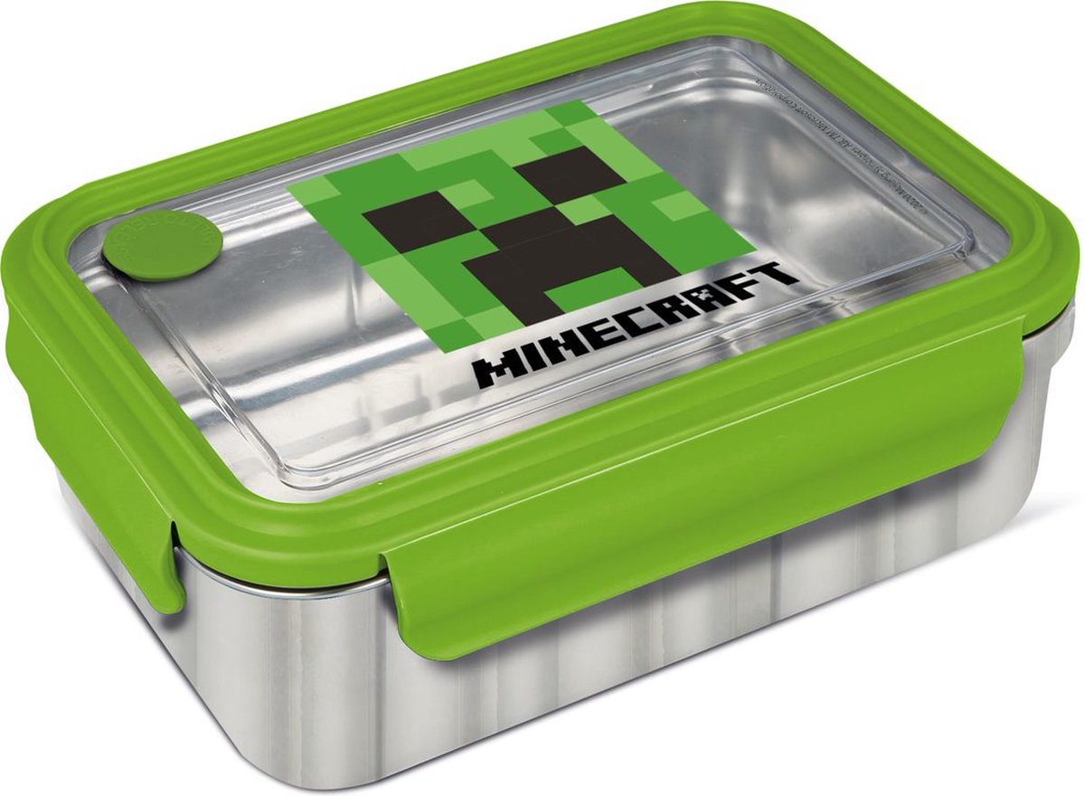 Stor Young Adult - Minecraft - Stainless Steel Rectangular Sandwich Box - Creeper