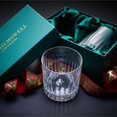 whisky lux Whisky glazen set van 2 - 350 ml ouderwetse glazen whisky Tumbler - traditioneel gesneden hoge helderheid kristal whisky proeverij glas - satijn gevoerde presentatiedoos - Arran Design