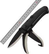 Couteau de poche - Couteau de Survie - Multitool - Couteau Plein air - Couteau de camping - Couteau de poche - Rasoir - Zwart - Multifonction - Couteau de chasse - Camping - 22 cm - Astuce cadeau