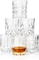whisky lux Ouderwetse whiskyglazen met luxe doos, 300 ml Rocks Barware voor bourbon, Scotch, likeur en cocktaildrankjes, gemengde stijl, set van 6