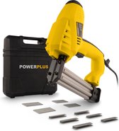 Powerplus POWX13800 Elektrische tacker - Schietfrequentie: 30/min - Incl. opbergkoffer, 300 nieten en 200 spijkers