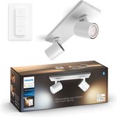 Bol.com Philips Hue Runner opbouwspot - warm tot koelwit licht - 2-spots - wit - 1 dimmer switch aanbieding