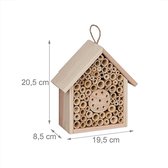 Design insectenhotel met natuurlijke materiaal - Voor bijen, lieveheersbeestjes en vlinders - Om op te hangen20.5 x 19.5 x 8.5 cm,