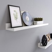 Wandplank - set van 2 - zwevende planken met hoogglans afwerking - wandplank voor fotolijstjes en boeken - woonkamer - slaapkamer - badkamer - keuken - wit